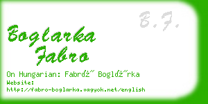 boglarka fabro business card